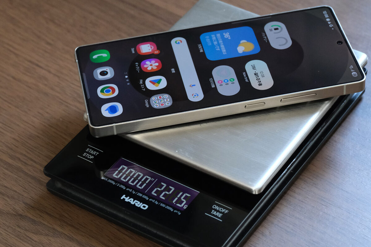 Galaxy S25 Ultra 本体重量(保護フィルムあり)
