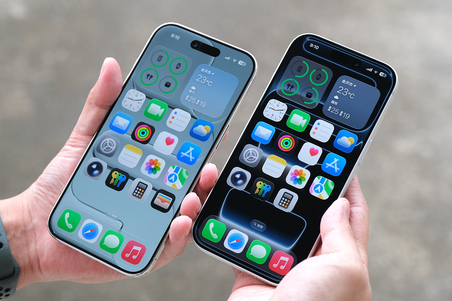 iPhone Air vs 17 Pro 正面デザイン