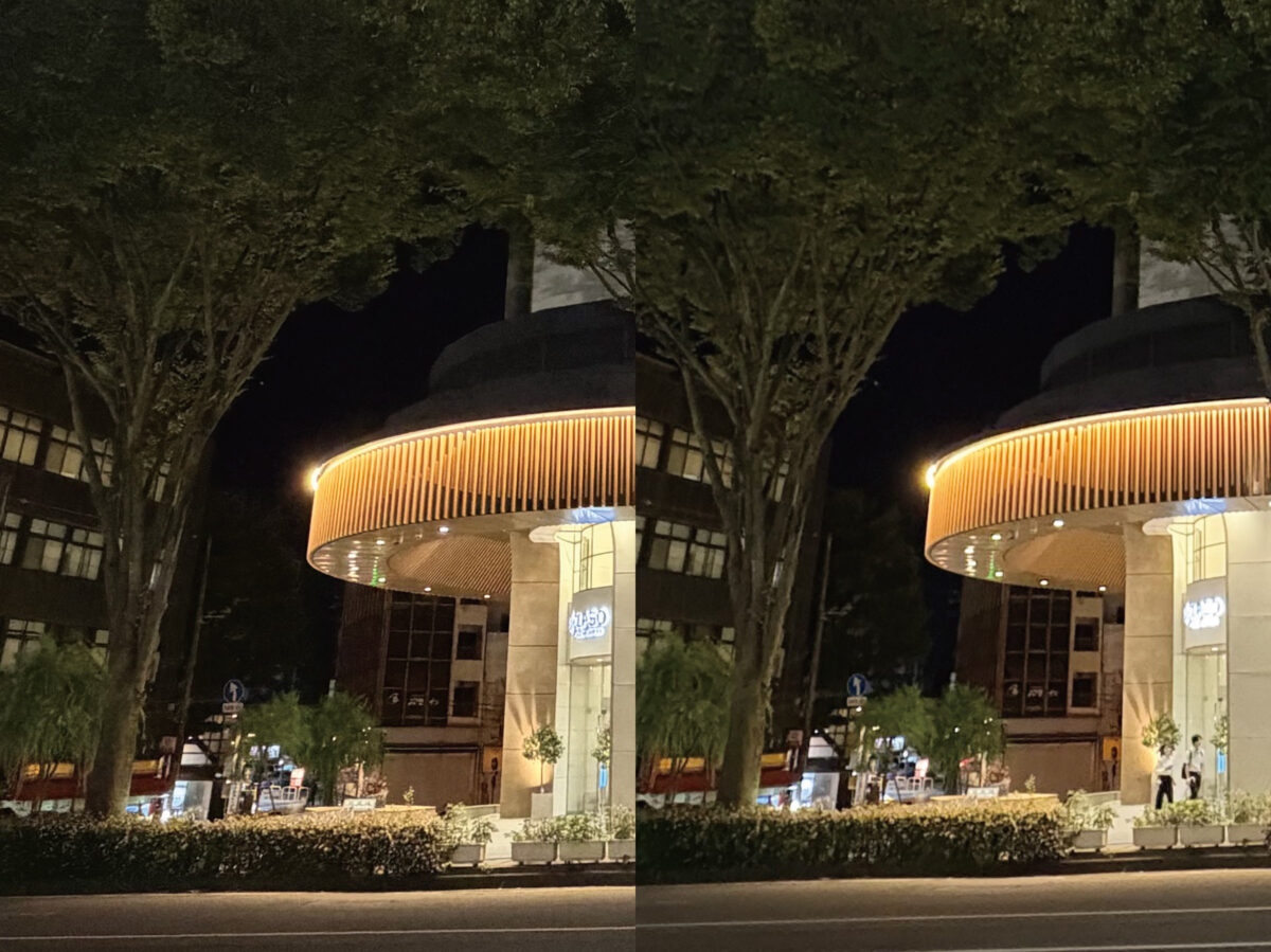 iPhone 17 vs 16 超広角カメラ 建物を撮影 部分拡大