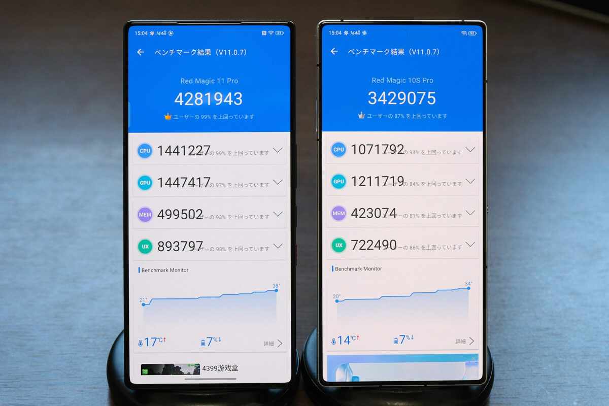 REDMAGIC 11 Pro Antutu（v11）スコア比較