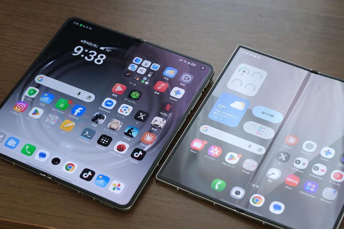 Find N6 vs Galaxy Z Fold7 折り目比較