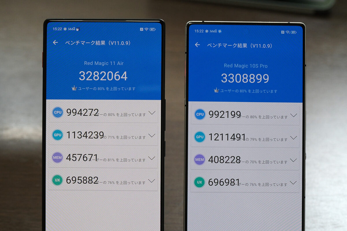 REDMAGIC 11 Air vs 10S Pro Antutu v11