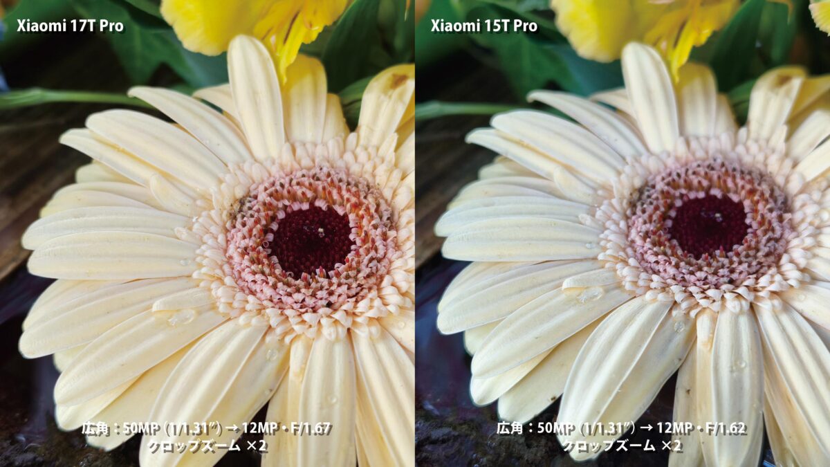 Xiaomi 17T Pro vs 15T Pro 広角カメラ 暗所 作例比較