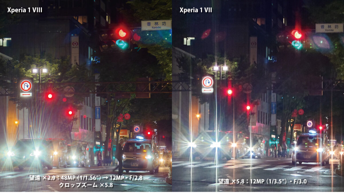 Xperia 1 VIII vs 1 VII 光芒