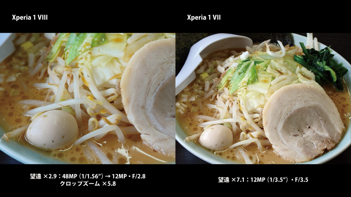 Xperia 1 VIII 望遠カメラで撮影した食事の作例