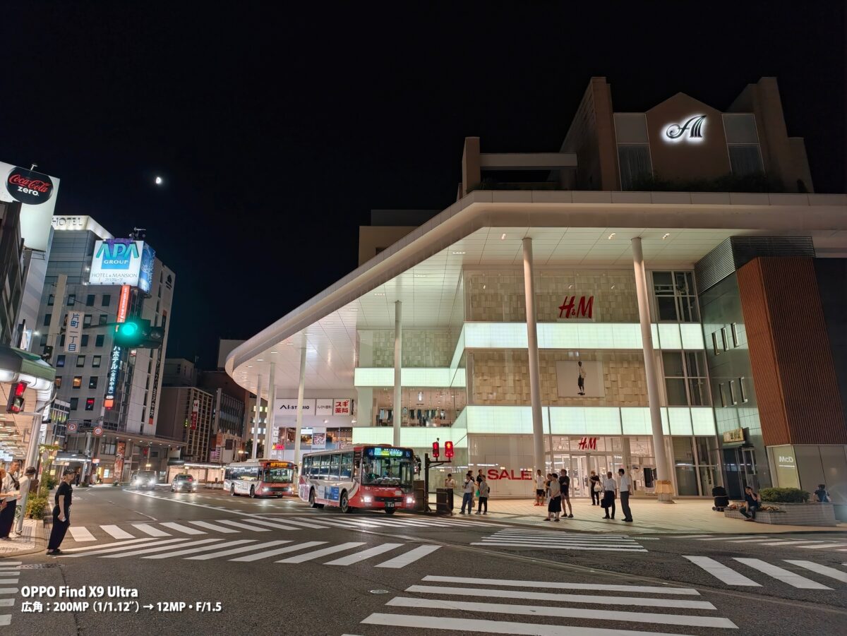 OPPO Find X9 Ultra 作例 夜景 香林坊