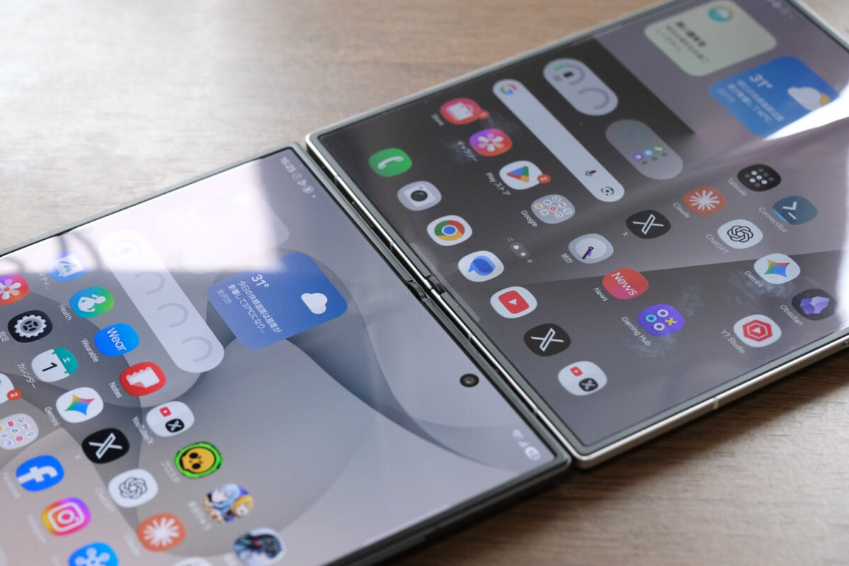 Galaxy Z Fold8 Ultra Galaxy Z Fold7 画面 折り目 比較