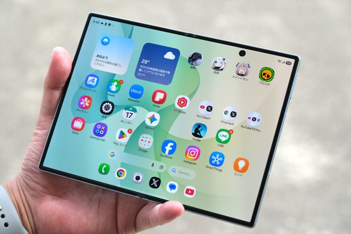 Galaxy Z Fold8 開いたメインディスプレイ