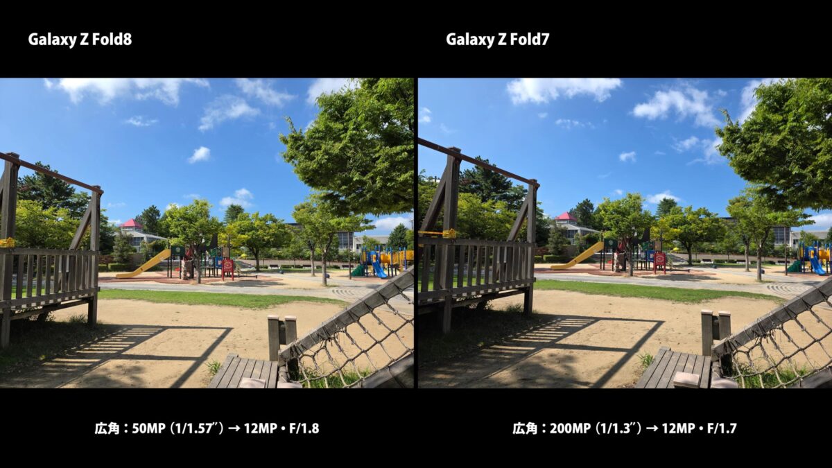 Galaxy Z Fold8 Galaxy Z Fold7 カメラ比較 広角
