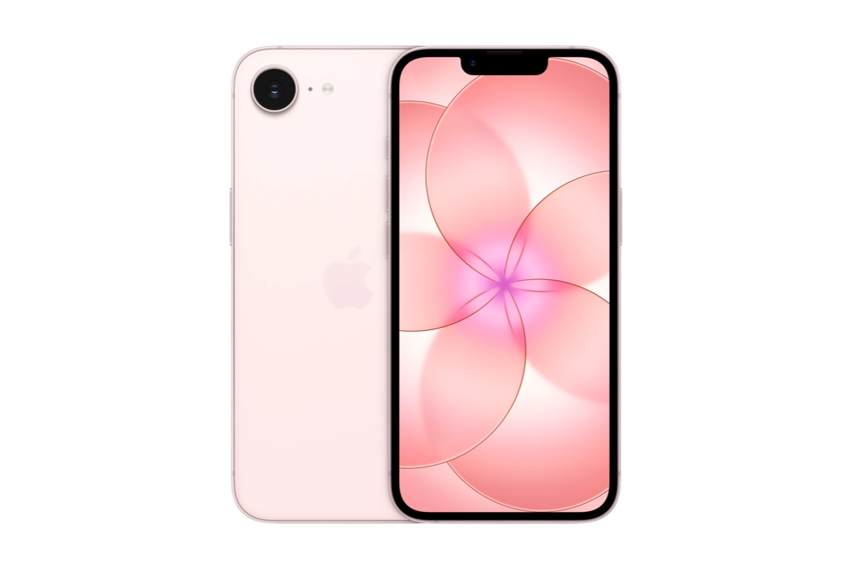 iPhone 17e ソフトピンクの前面と背面