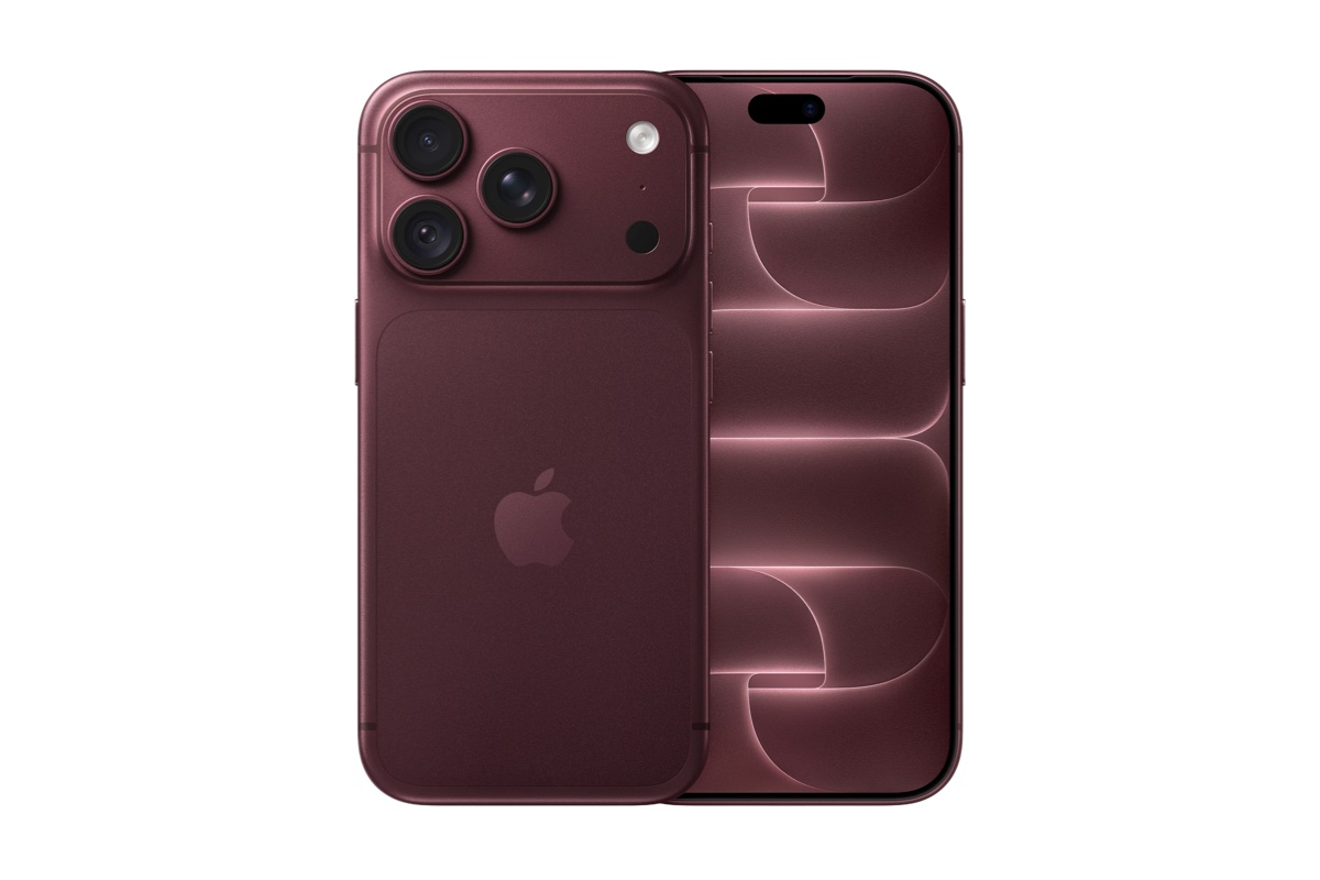 iPhone 18 Pro バーガンディの前面と背面