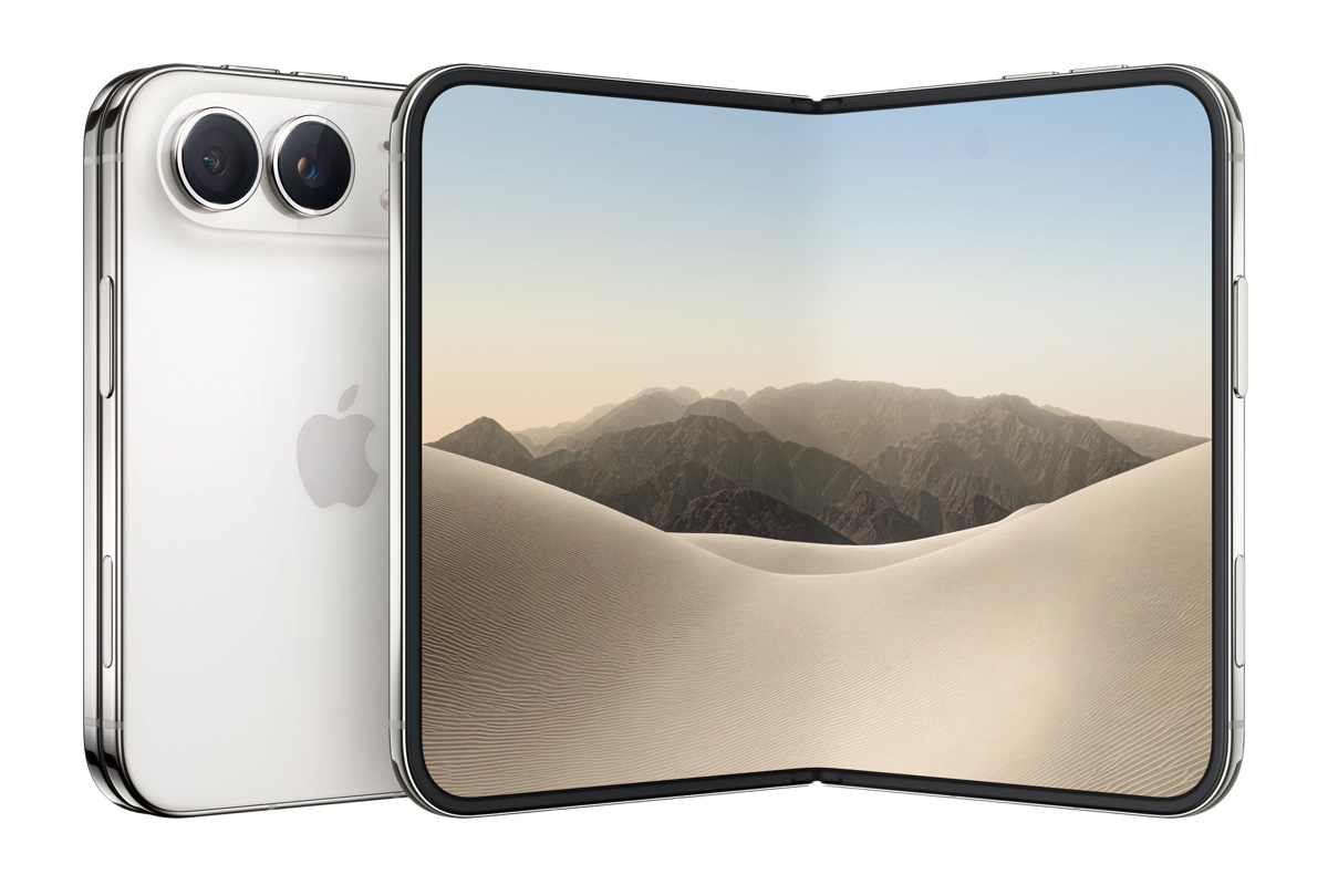 iPhone Duo スターホワイトの背面と開いた状態