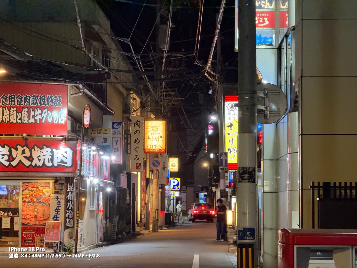 作例 夜の繁華街 看板
