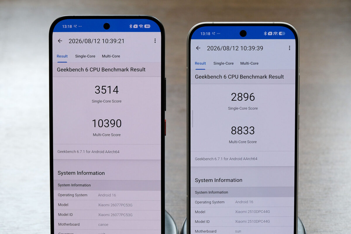 POCO F9 UltraとPOCO F8 ProのGeekbench 6 CPUスコア