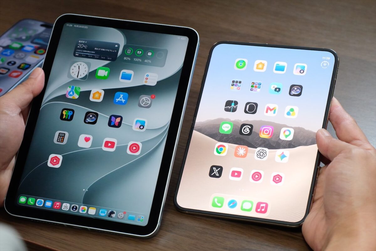 iPhone DuoとiPad miniのディスプレイ比較