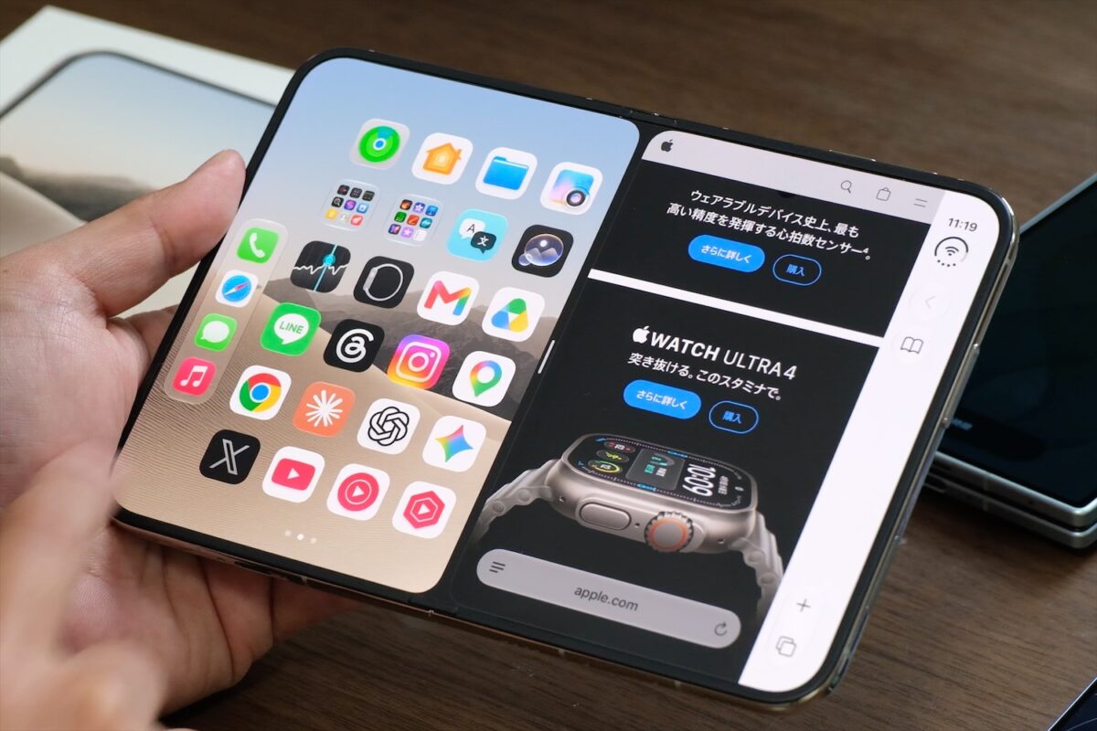 iPhone Duo Split View 左側にホーム画面
