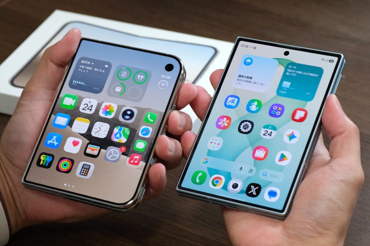 iPhone Duo Galaxy Z Fold8 サイズ比較