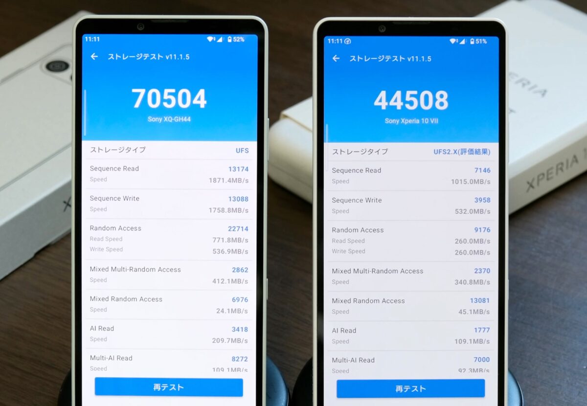 Xperia 10 VIII ストレージ速度