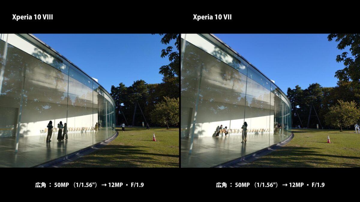 Xperia 10 VIII 作例 広角 建物 比較