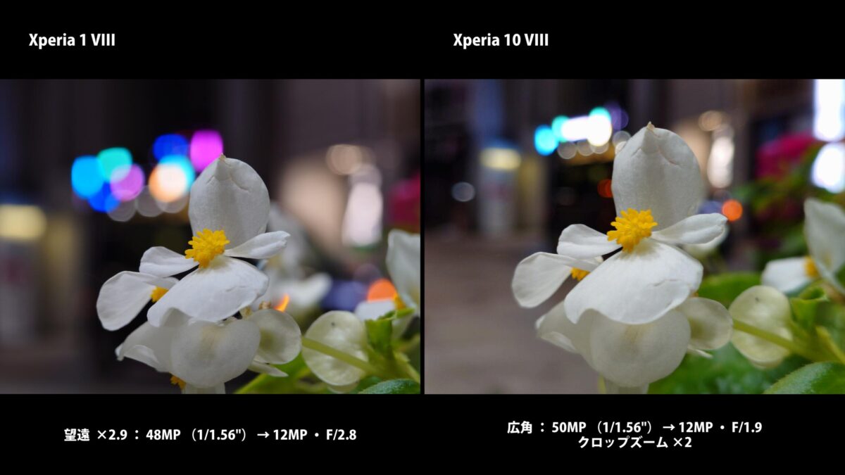 Xperia 1 VIII Xperia 10 VIII テレマクロ 比較